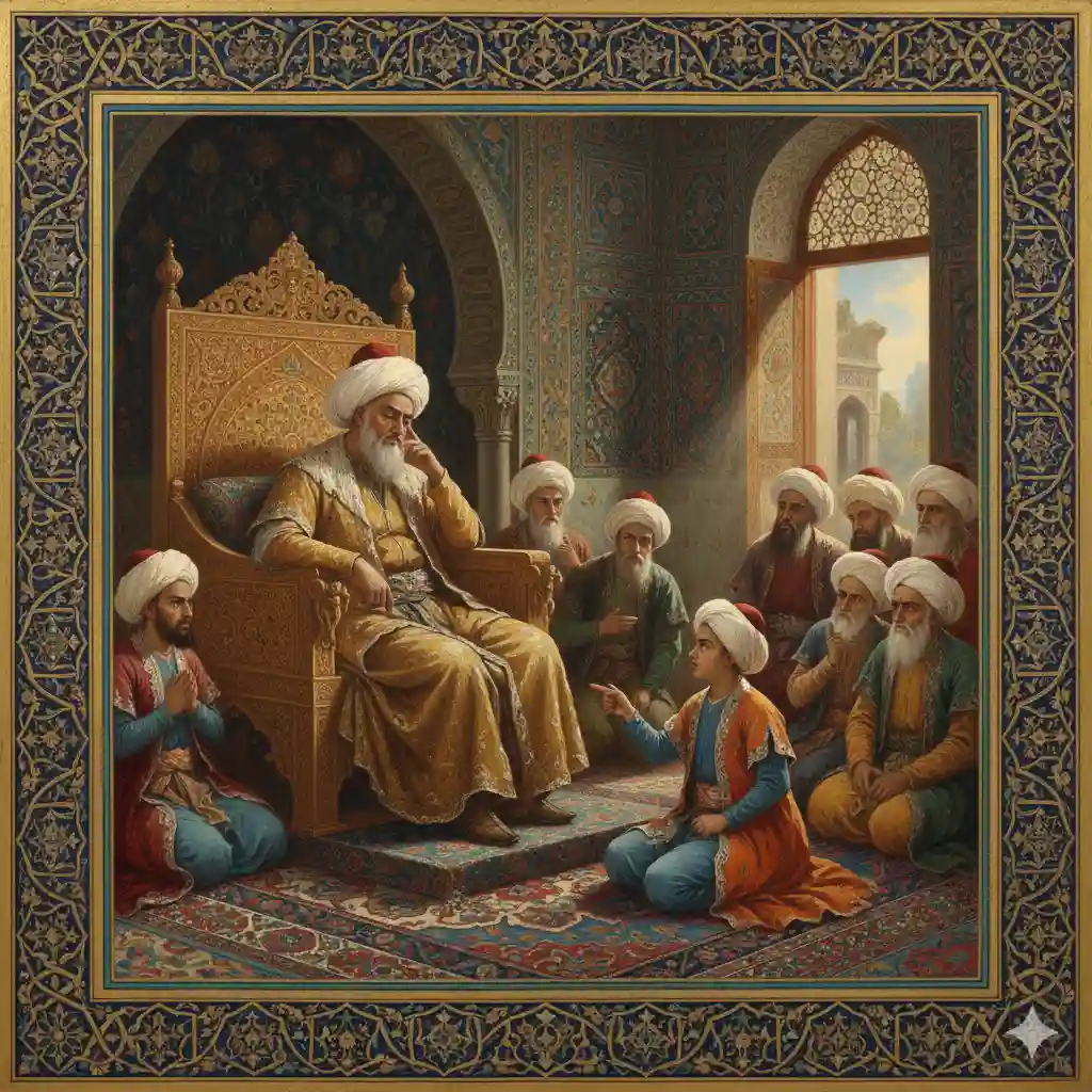 Rashed Father One of Harun al-Rashid's sons came to his father, furious